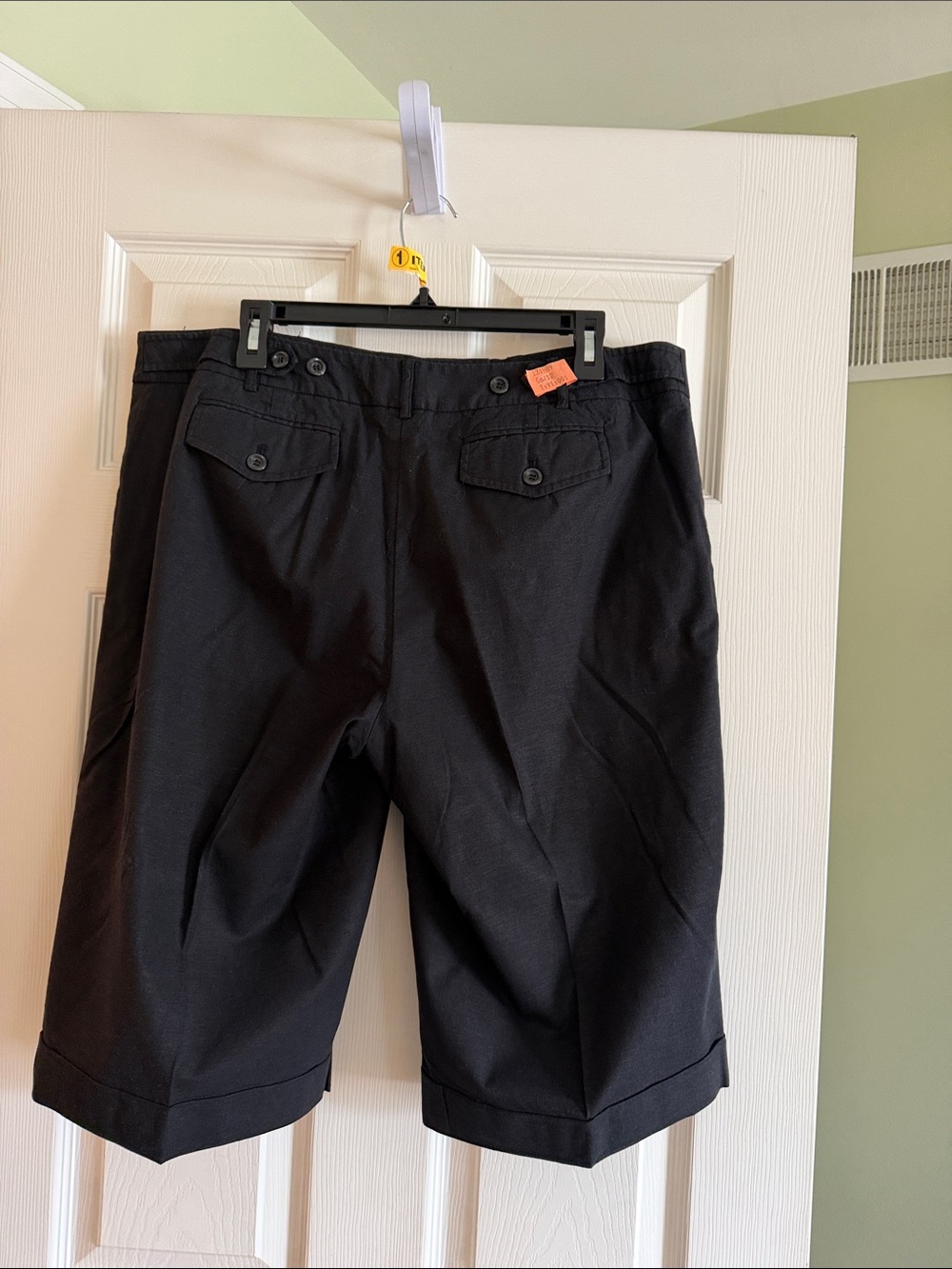 Lane Bryant Black Bermuda Linen Blend Shorts, 18 - Picture 2 of 4